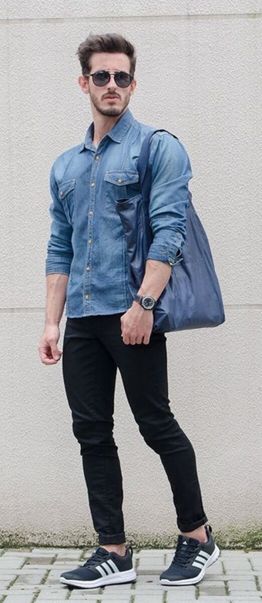 40 (Men’s Weapon) Denim Shirts Outfits for Men - Machovibes