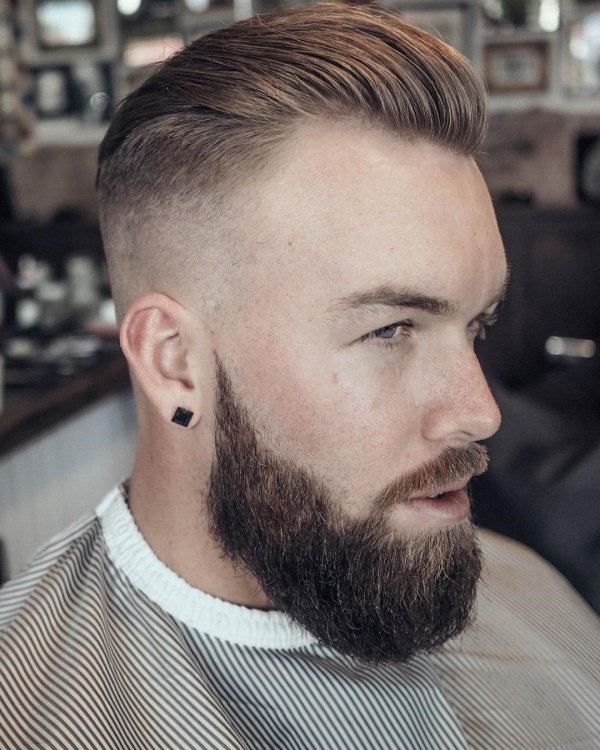 Viral Undercut Hairstyle With Beard For Men