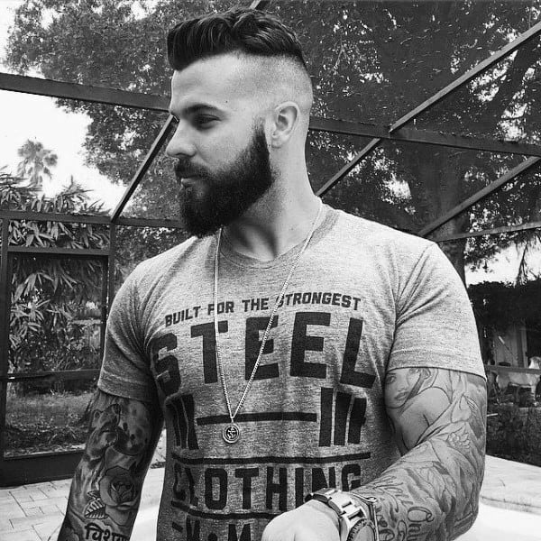 Viral Undercut Hairstyle With Beard For Men