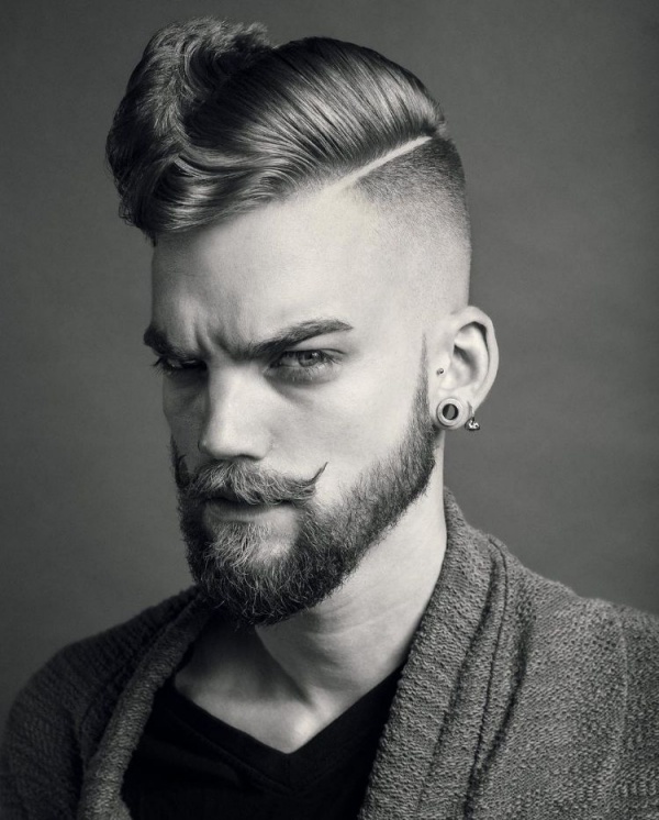 Viral Undercut Hairstyle With Beard For Men