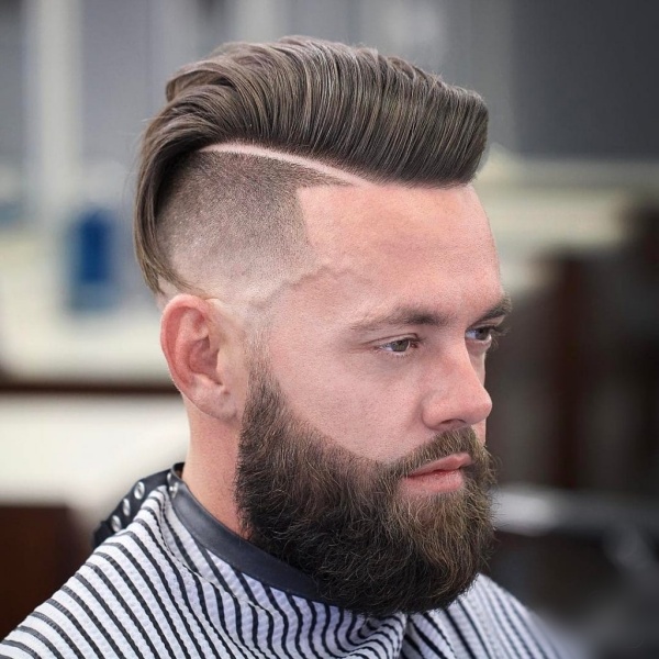 Viral Undercut Hairstyle With Beard For Men