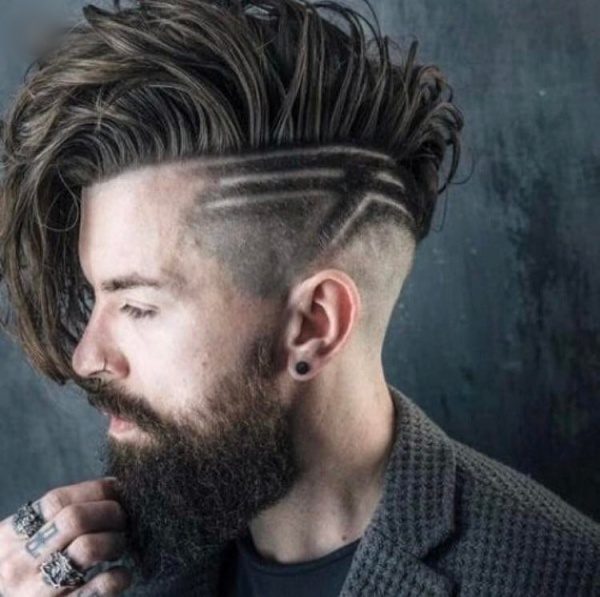 Viral Undercut Hairstyle With Beard For Men