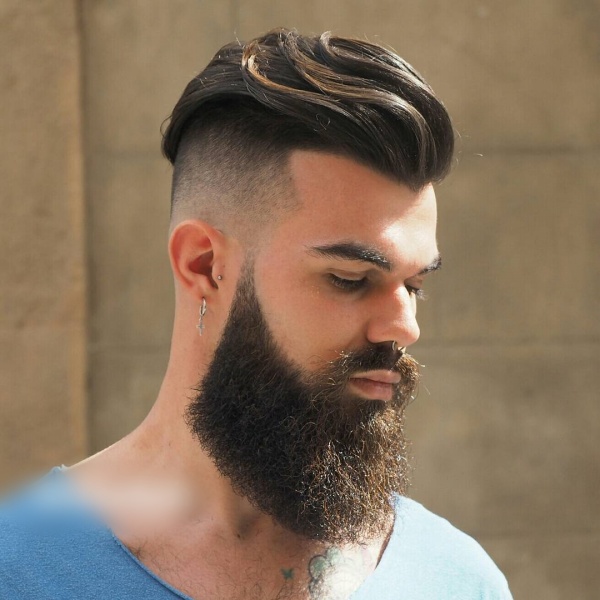 Viral Undercut Hairstyle With Beard For Men