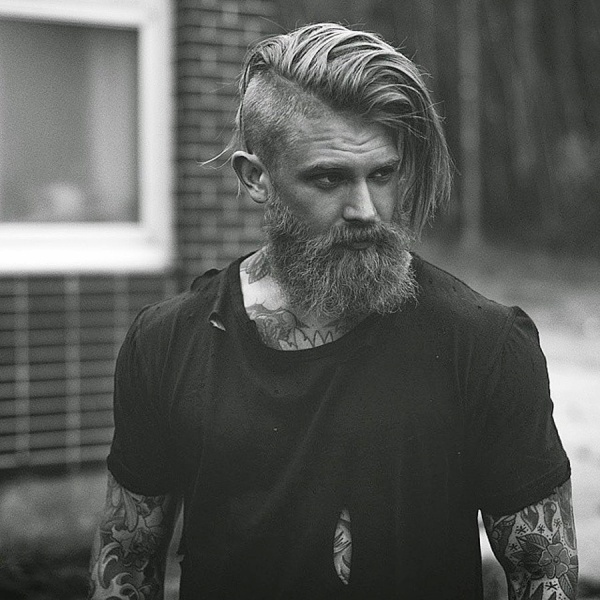 Viral Undercut Hairstyle With Beard For Men