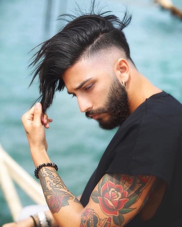 Viral Undercut Hairstyle With Beard For Men