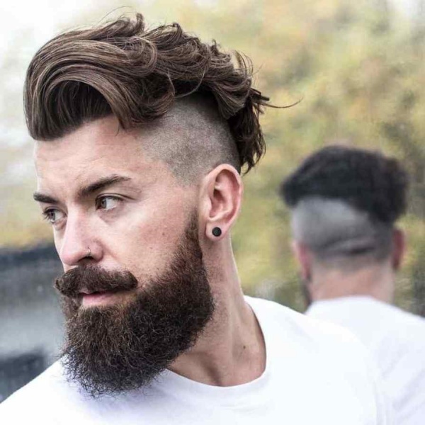 Viral Undercut Hairstyle With Beard For Men