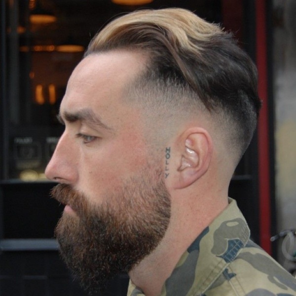 Viral Undercut Hairstyle With Beard For Men